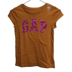 Gap girls logo‎ t-shirt orange and pink logo, short sleeve